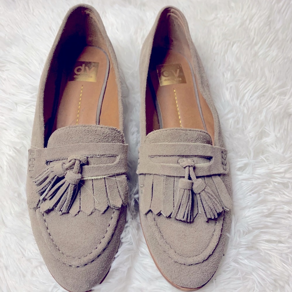 DV Tan Tassel loafer with white sole